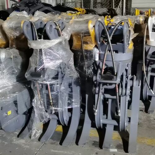 Large Excavator Attachments Rotating single cylinder wooden clamp